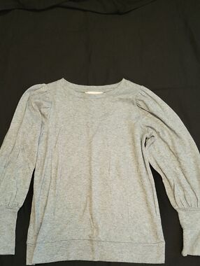 LC Lauren Conrad Light Gray Puff Sleeve Sweatshirt